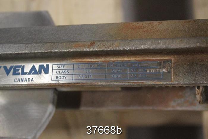 Used Velan 3" Hand Operated Knife Gate Valve, L10-0320C-13BL #37668