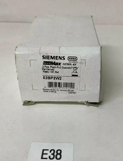 NEW SIEMENS 52BP2W2 - PUSHBUTTON, MOUNTED, RED, 1 5/8" PLASTIC, 2-POSITION