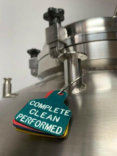 Used Optimum Stainless Steel 225 Gallon Pressure Vessel / Tank On Rolling Cart 75 PSI