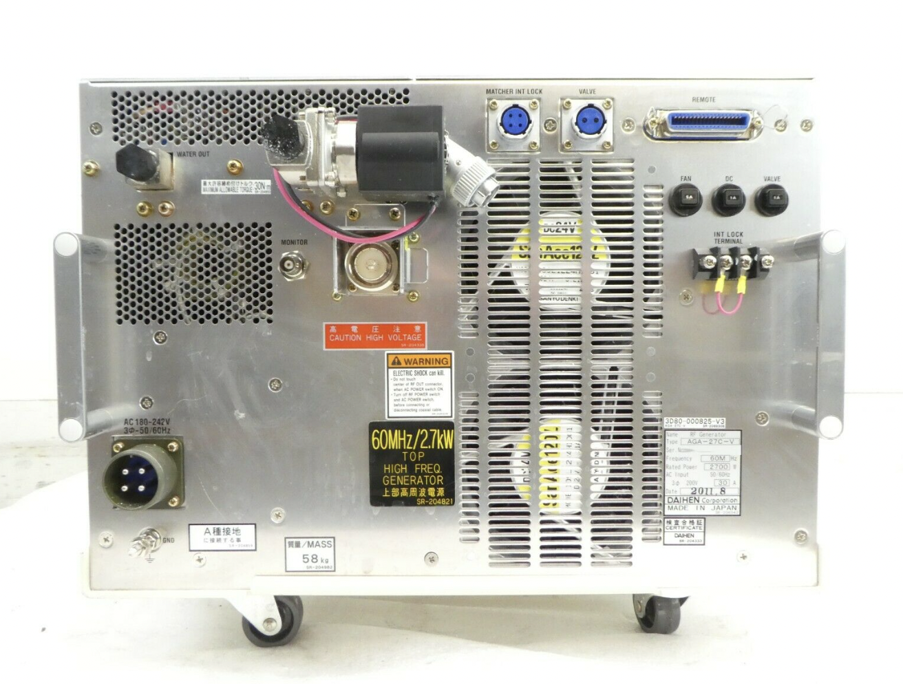 Used Daihen AGA-27C-V RF Generator TEL 3D80-000825-V3 Copper Cu Exposed Working Spare