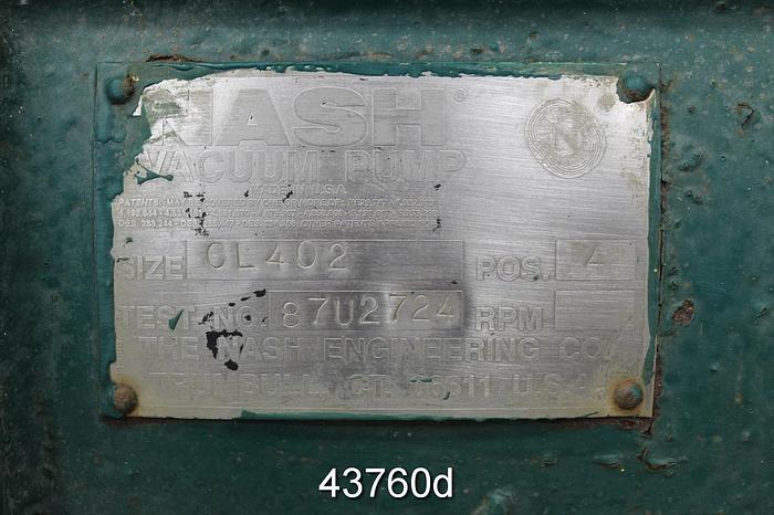 Used Nash CL402 Vacuum Pump, Iron Casing #43760