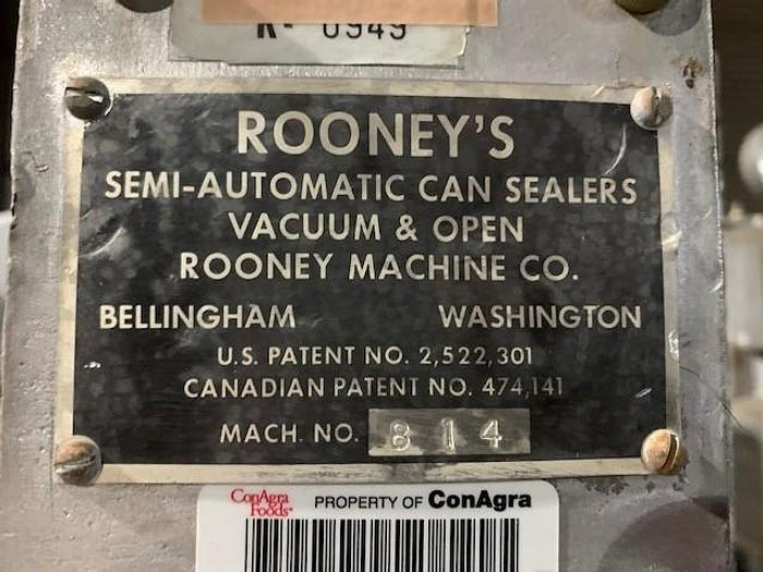Used Rooney Semi Automatic Can Seamer