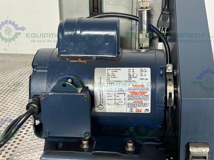 Used Welch  1402N-01 DuoSeal Belt-Driven Rotary Vane Vacuum Pump 115/230V