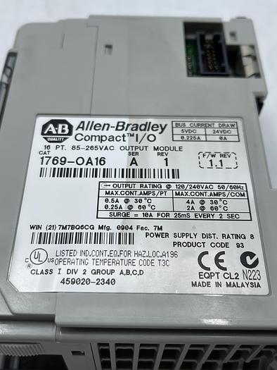 Used A-B Allen Bradley 1769-OA16 Ser A Rev 1