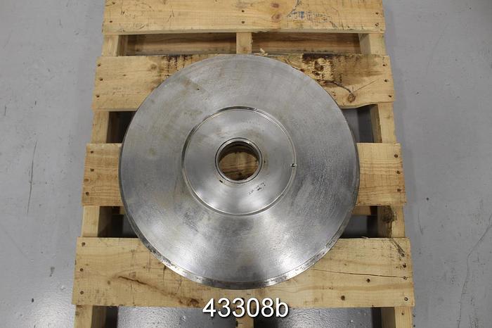 Used Goulds 3175 18" Diameter Stainless Steel Stuffing Box Cover #43308