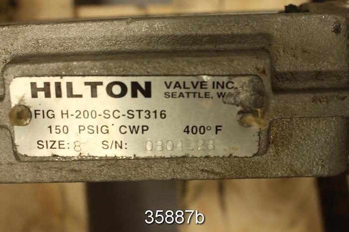 Used Hilton 8" Hand Operated Knife Gate Valve #35887