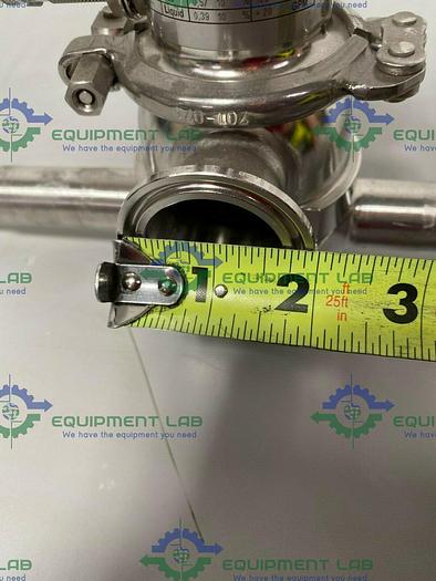 Used Leser 4854.774 Stainless Steel Valve w/ Piping & 1 1/2" & 3/4" Sanitary Fitting