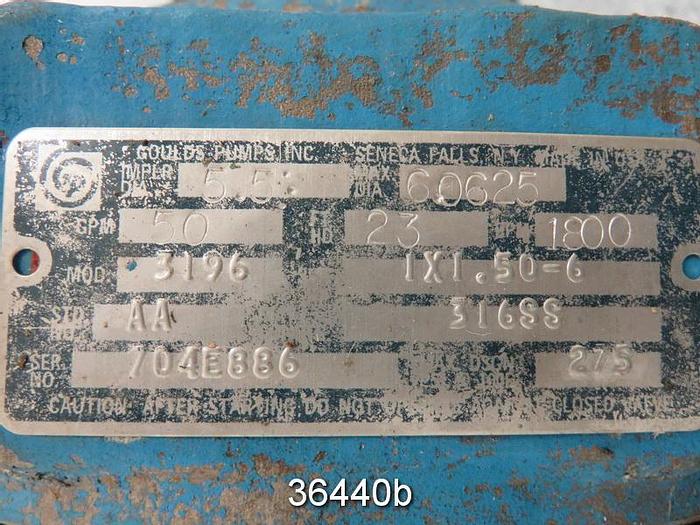 Used Goulds 3196 1x1.5x6 Pump, Stainless Steel #36440