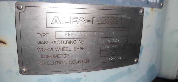 Used Centrifuge, Disc, Auto, Alfa Laval, BRPX207SGP74C60, #S734413