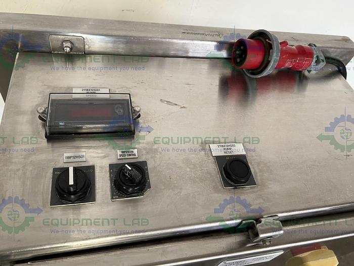 Used Alpha Stainless  2118P12 Rotary Lobe Pump on Stainless Steel Rolling Cart