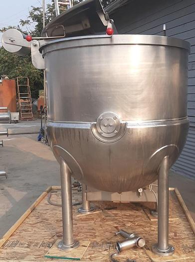 Used 300 GALLON JC PARDO (CLEVELAND) SCRAPER AGITATED KETTLE – 316 SS – JACKETED (9786)
