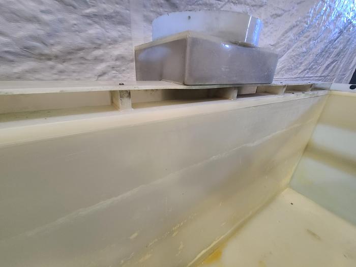 Used Polypro Tank Double Wall side and bottom support 70" x 28" x 29" Built-in Exhaust Duct