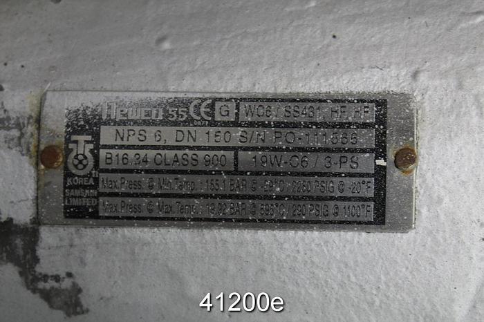 Used Newco 6" Hand Operated Globe Valve, WC6 Body #41200