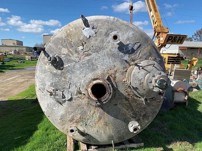 Used Reactor, 1,500 Gallon, 316 S/st, Jkt, 6' X 7', DT/DB, 75 PSI #L743661
