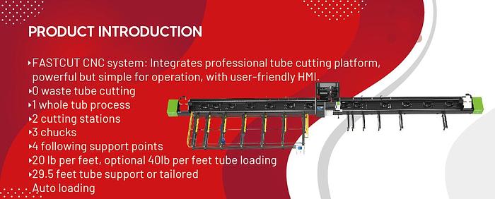 Hytube 3Chuck TUBE CUTTER 2000W - 6000W | Fiber Laser Pipe Cutting Machine with Auto Loading