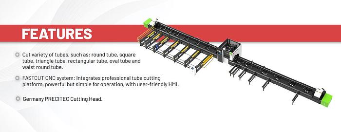 Hytube 3Chuck TUBE CUTTER 2000W - 6000W | Fiber Laser Pipe Cutting Machine with Auto Loading