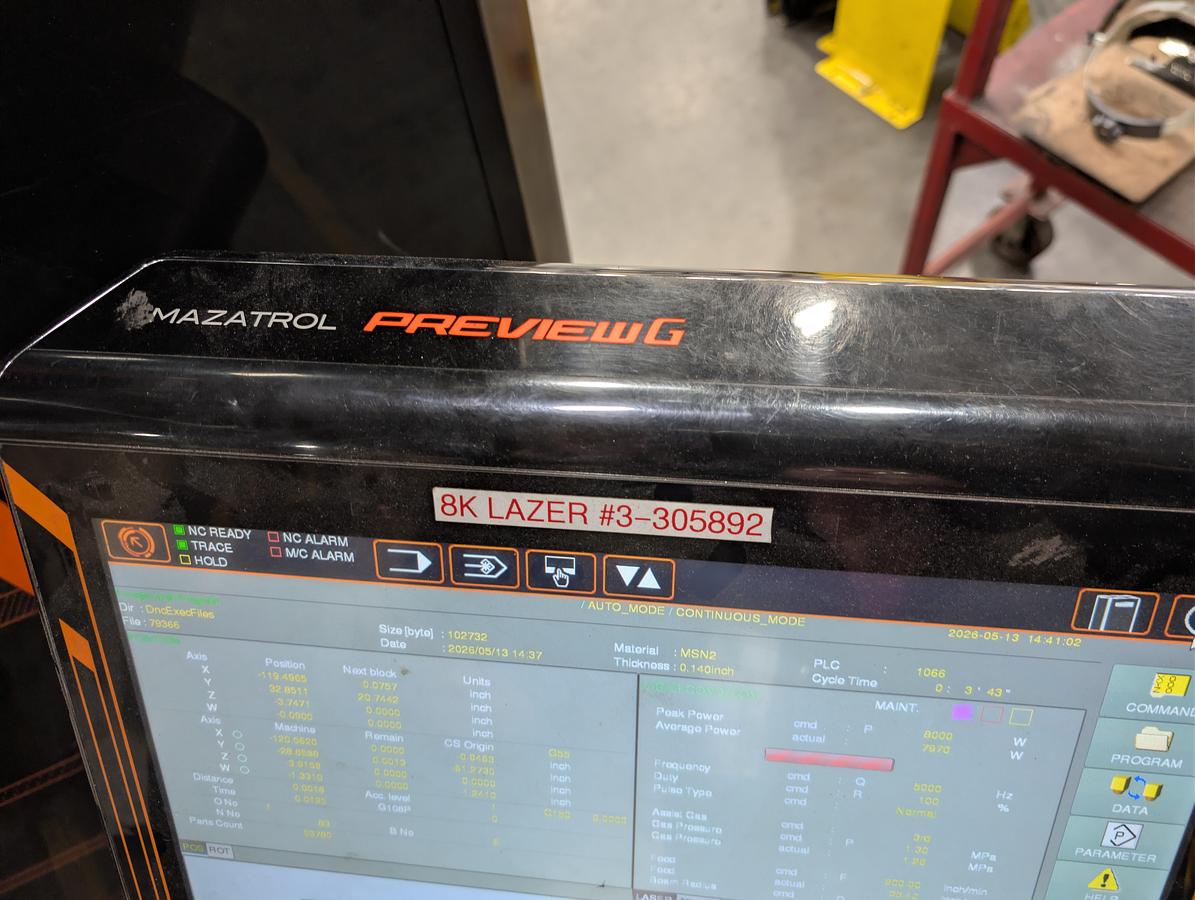 Used 2022 Mazak Extendible Mfg Cell 3015 for sgl laser