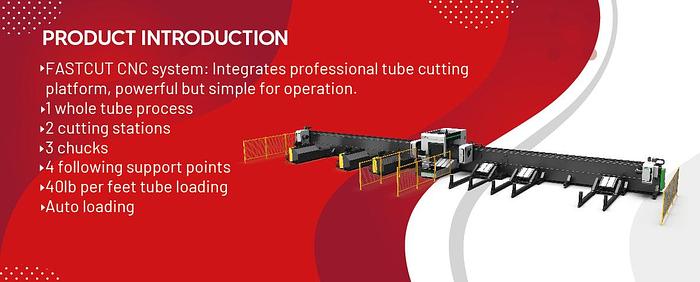 Hytube Titan TUBE CUTTER 6000W 20" Dia 4 Chuck Fiber Laser Pipe Cutting Machine