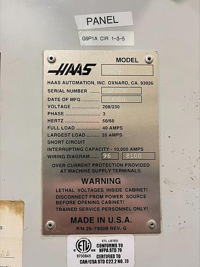 Used 2004 HAAS VF-2B