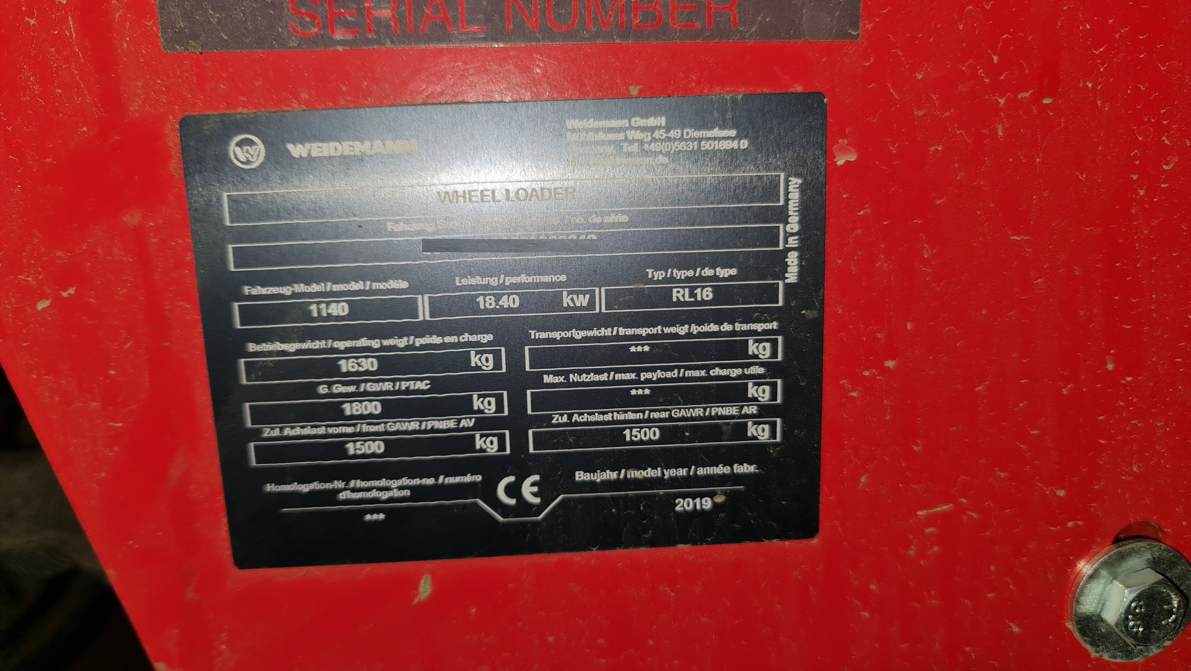 Usado WEIDEMANN 1140