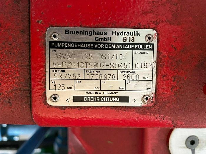 Used Tandem axial piston pump with Rexroth A4VSO 250 DS1/20 + A4VSO 125 DS1/10