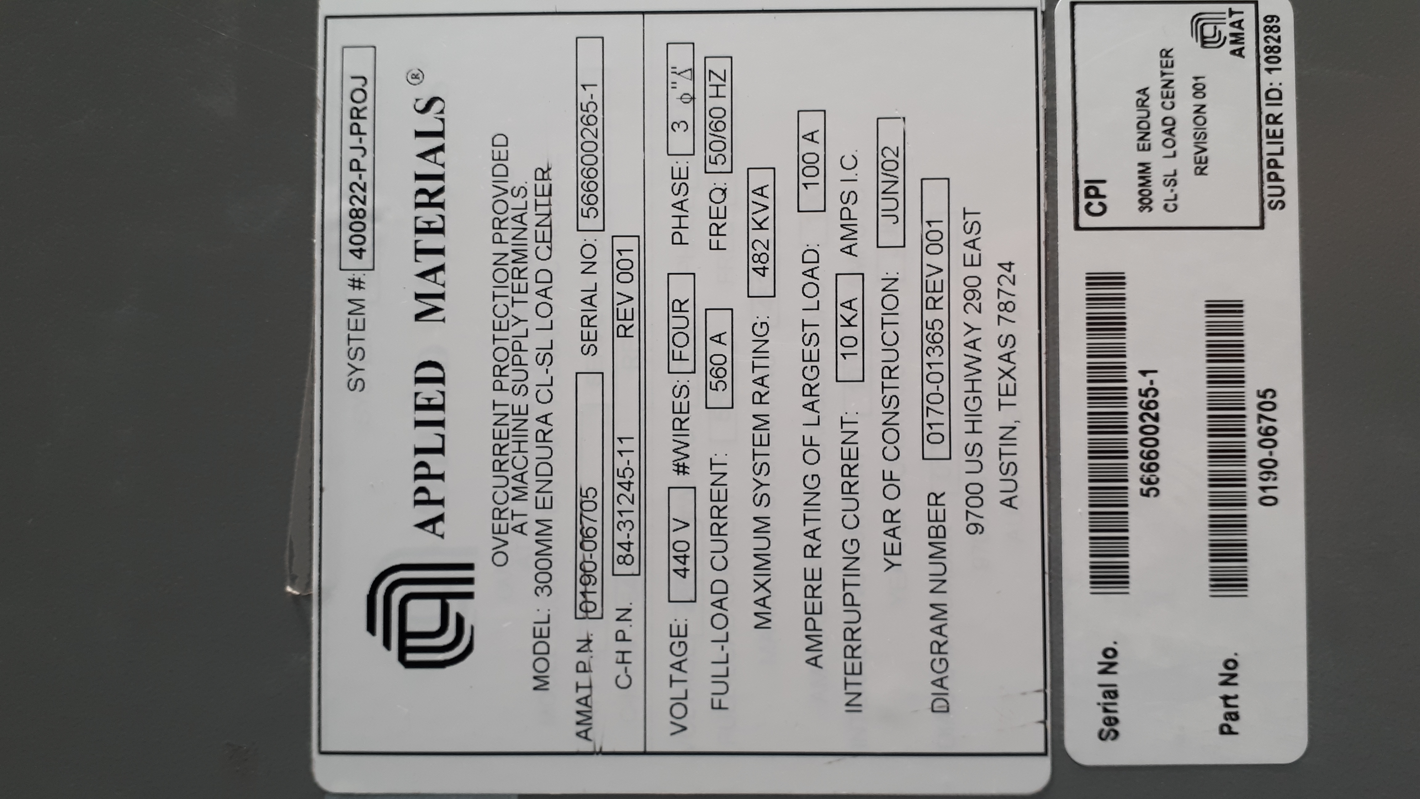 Used 2002 AMAT ENDURA CL