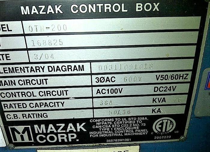 Used 2004 MAZAK QTN-200