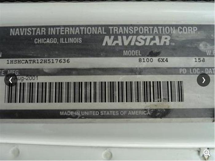 Used 2002 INTERNATIONAL 8100 - WATER TANK & WATER TRUCK