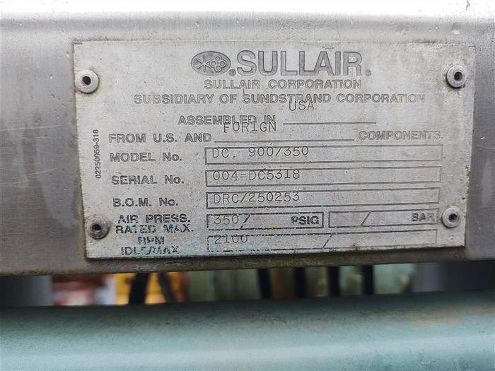Used 0 Sullair 900 cfm / 350 psi Air Compressor #3