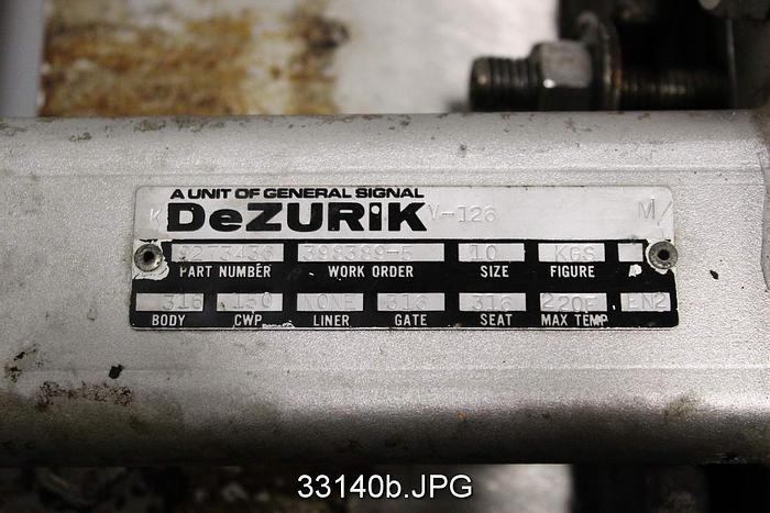 Used Dezurik 10" Hand Operated Knife Gate Valve #33140