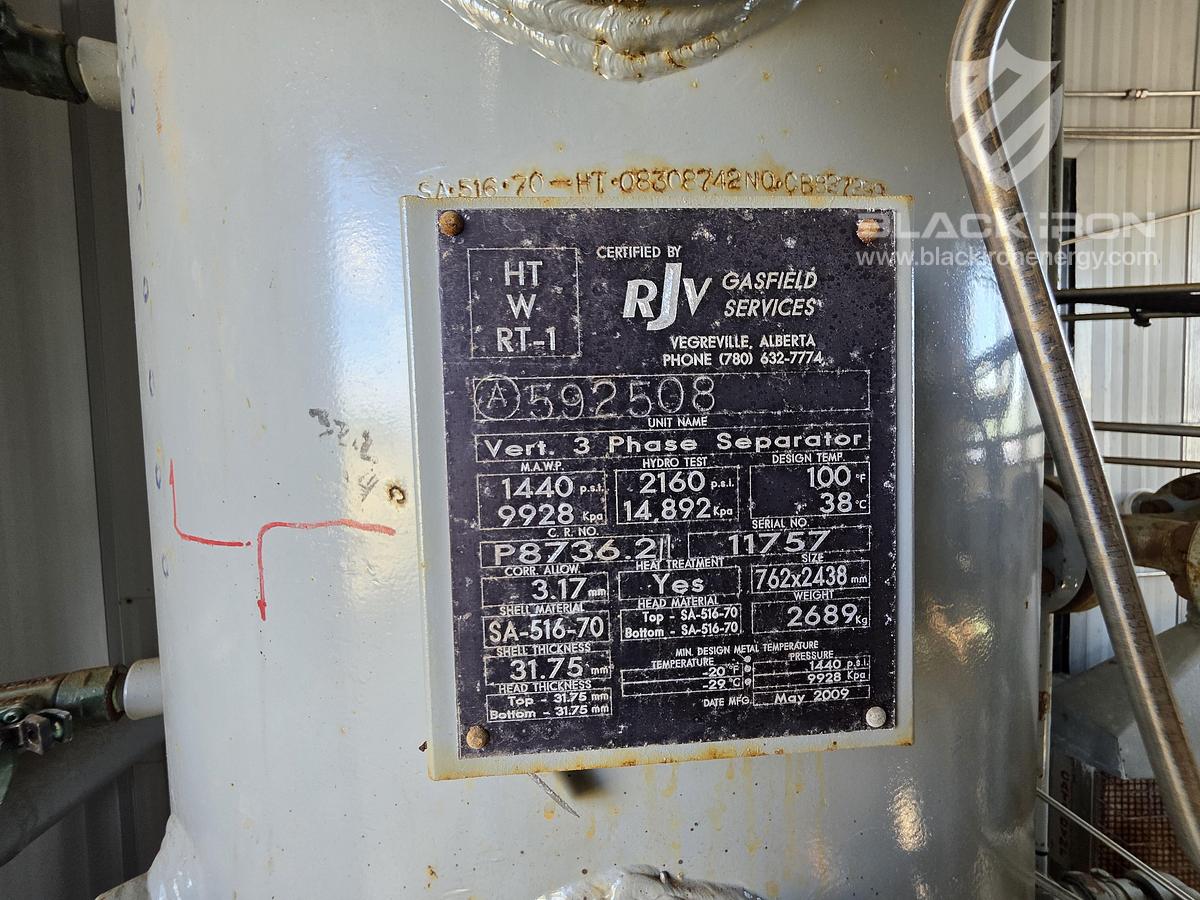 Used 30" x 10', 1440 Psi, Vertical w/ 400BBL Tank - Separator #14538