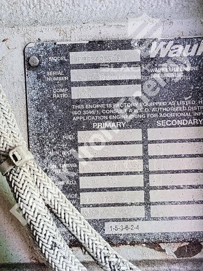 Used 840 hp Waukesha F3524GSI Natural Gas Engine c/w Silencer (Tag K-230)