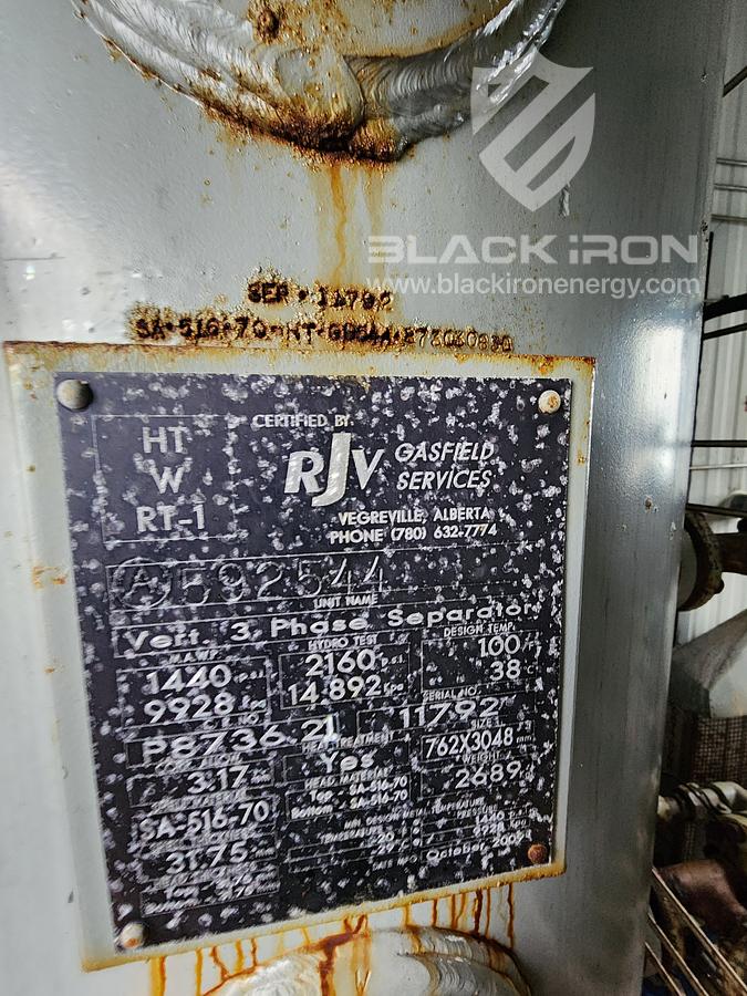 Used 30" x 10' Vertical Separator W/ 400BBL Tank and Coriolis Meter