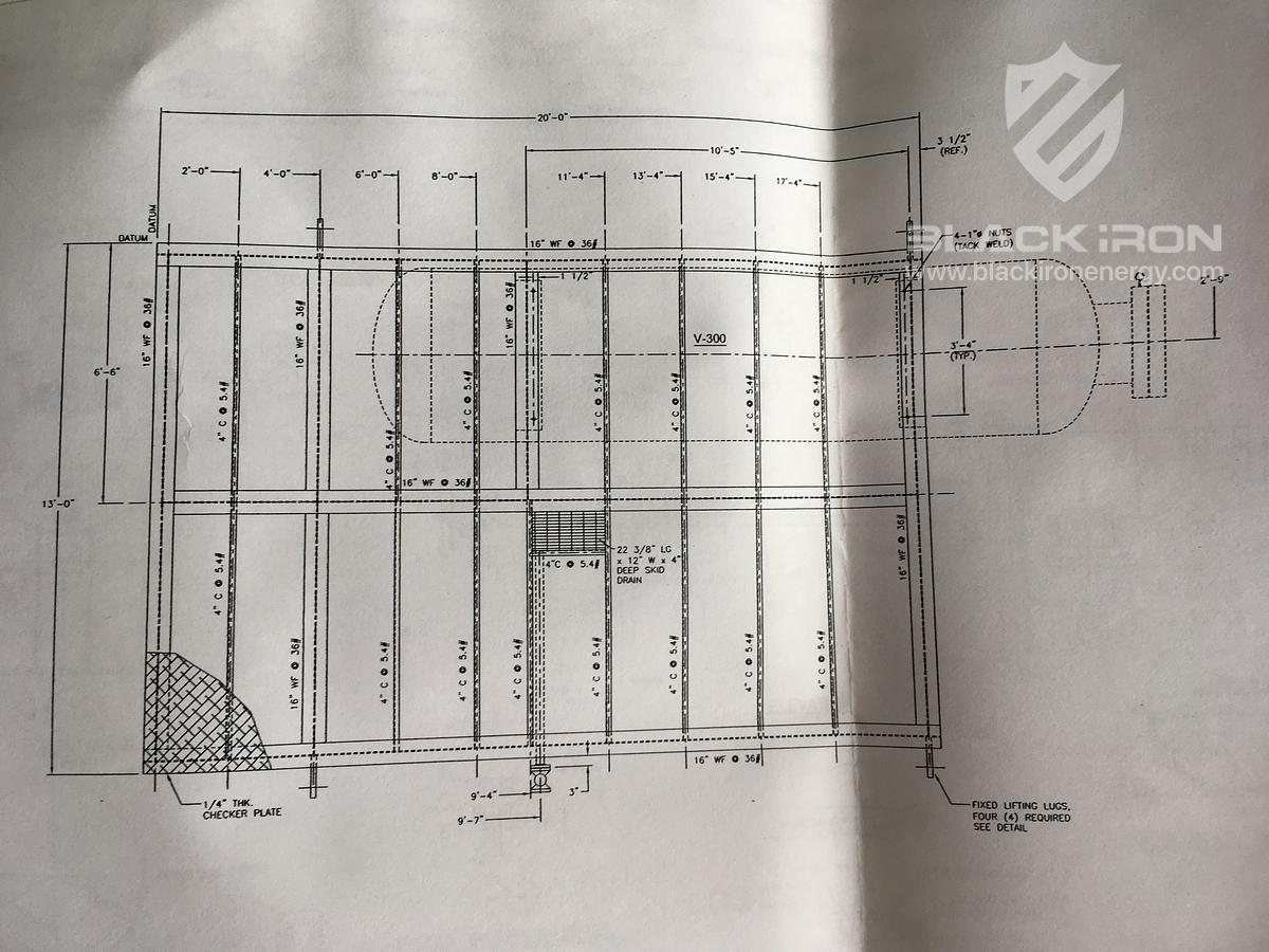 Used 48" X 16' 2127 psi Sour Horizontal 3 Phase Separator