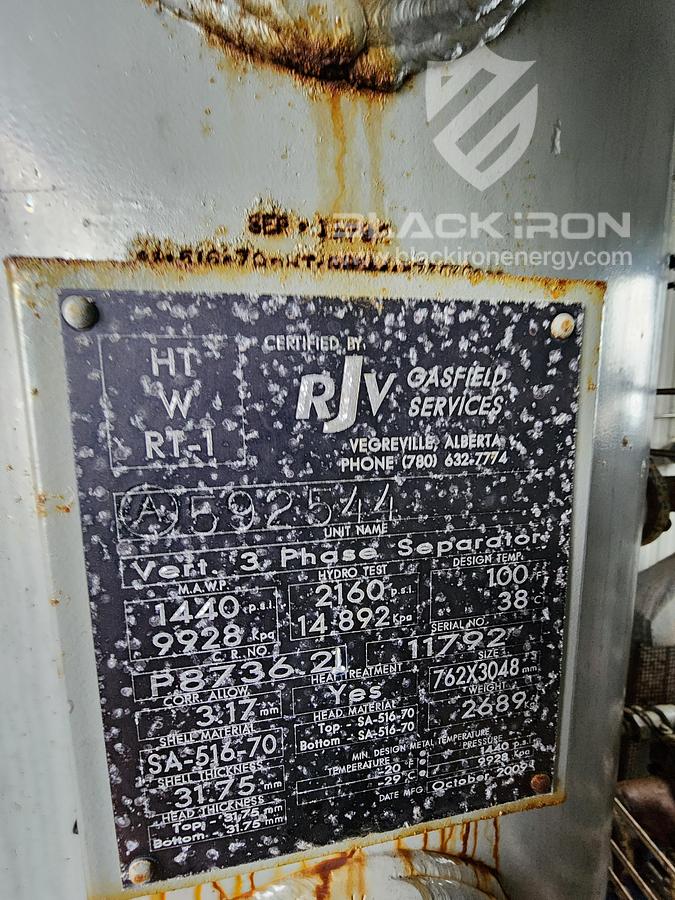 Used 30" x 10' Vertical Separator W/ 400BBL Tank and Coriolis Meter