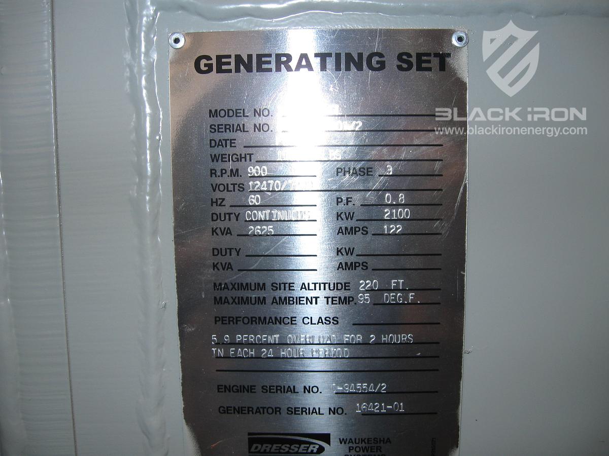 New Surplus Qty.2 - 2100 kW Waukesha AT27 "New Never Used" Gensets