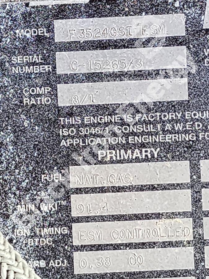 Used 840 hp Waukesha F3524GSI Natural Gas Engine c/w Silencer (Tag K-230)