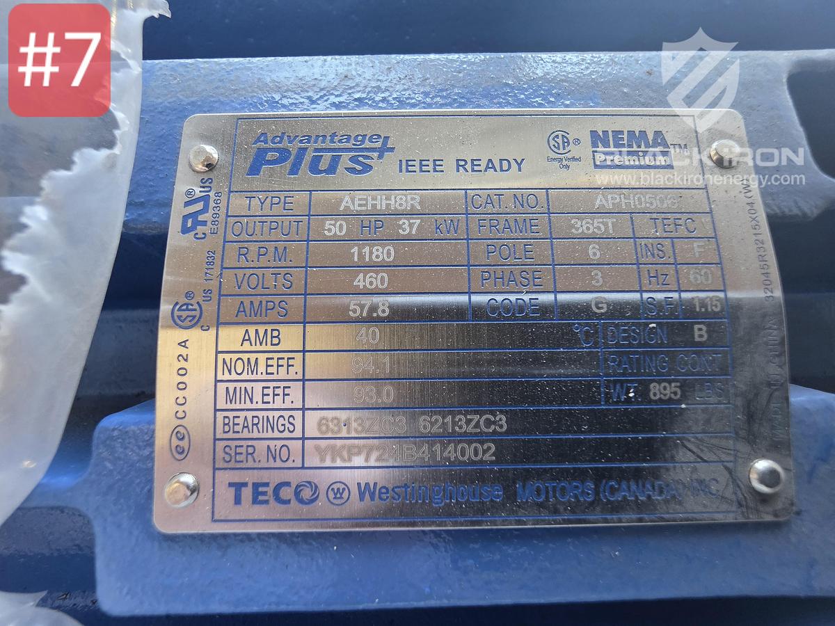 Used Teco 50 HP Electric Motor