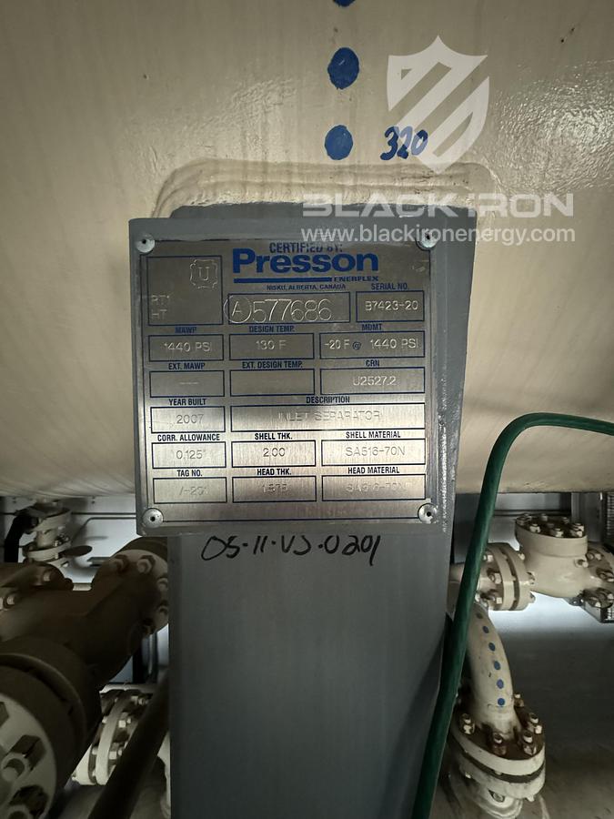 Used 60" Sour Gas Inlet Separator