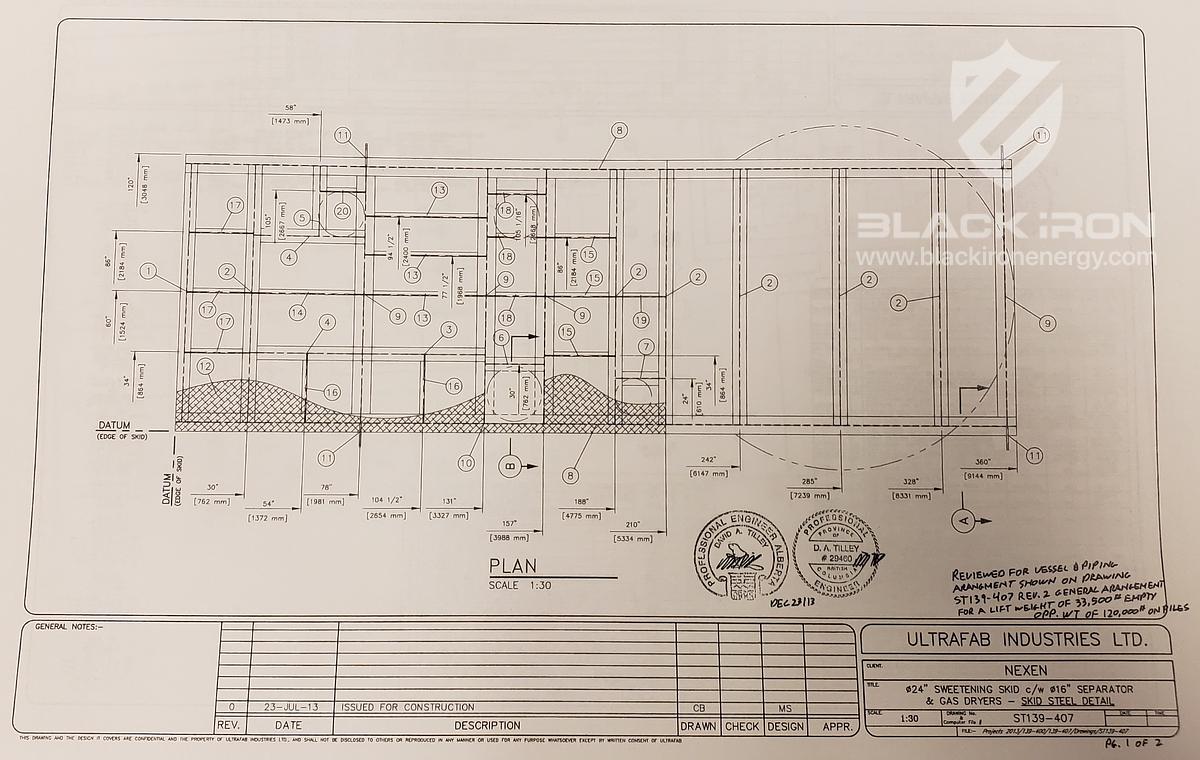 New Surplus 24" OD x 10' S/S Fuel Gas Sweetening Skid