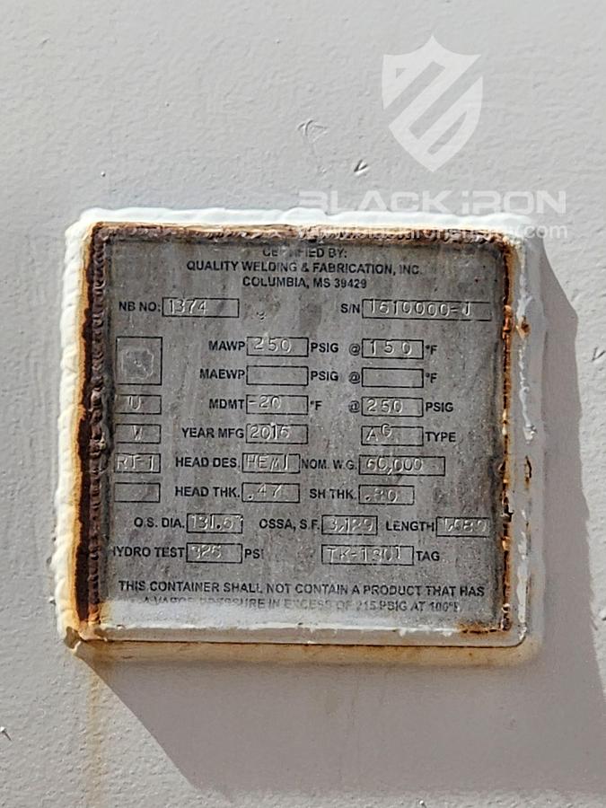 Used 60,000 USG x 250 psig MAWP Bullets (4 available)