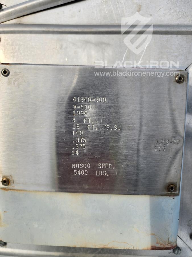 Used 8' Dia. x 16', 14 psig Flare KO c/w 12" Dia. x 100' Flare Stack