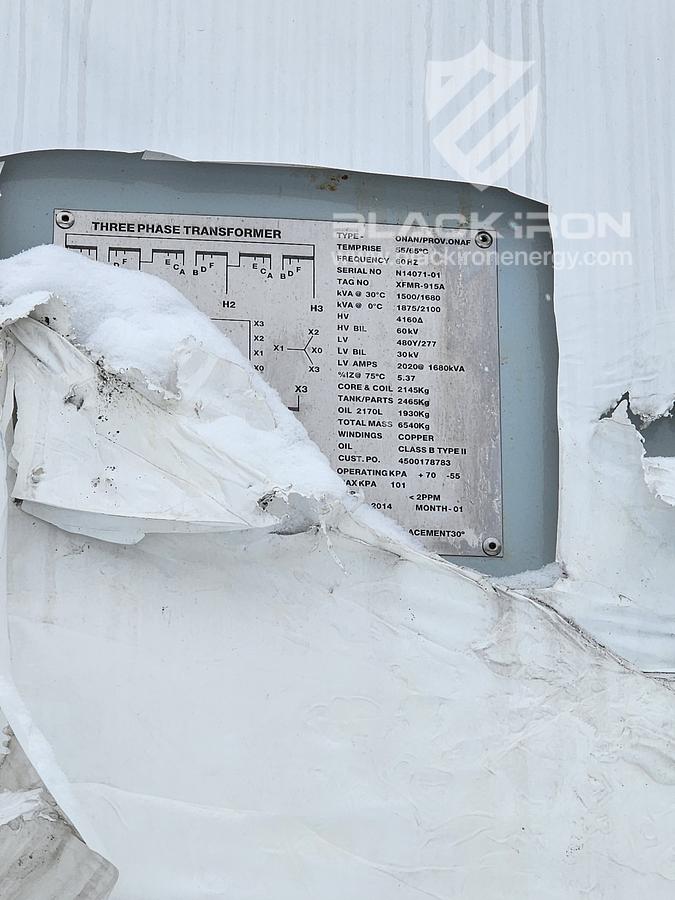 New Surplus PTI Transformer, Step-Down, 4160V/480V, 60Hz