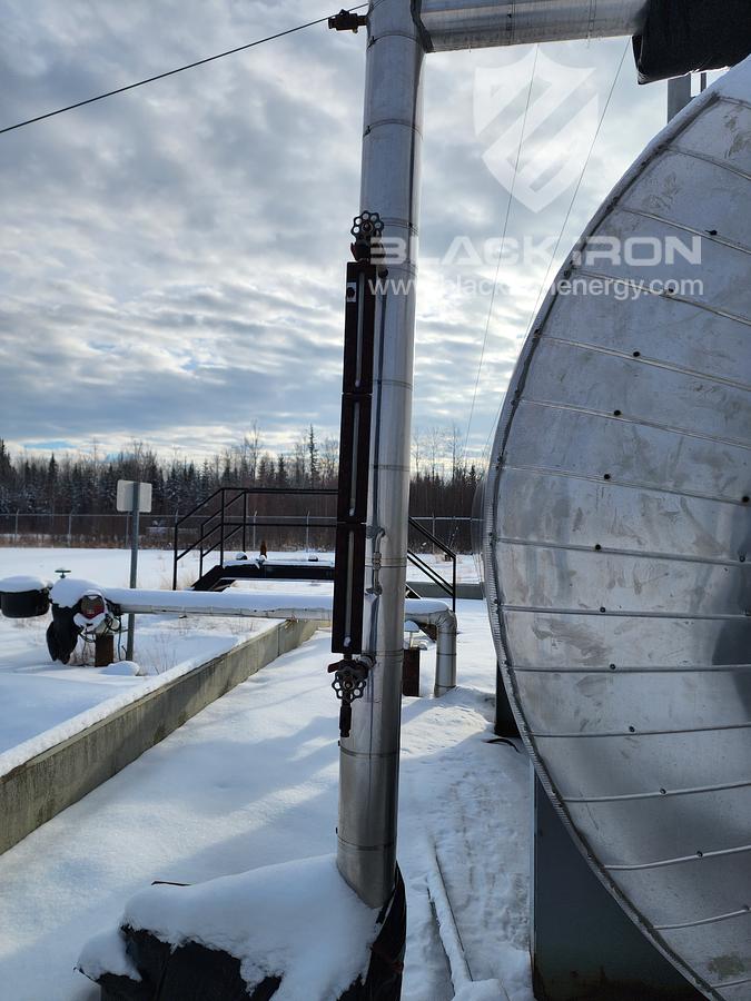 Used 8' Dia. x 16', 14 psig Flare KO c/w 12" Dia. x 100' Flare Stack