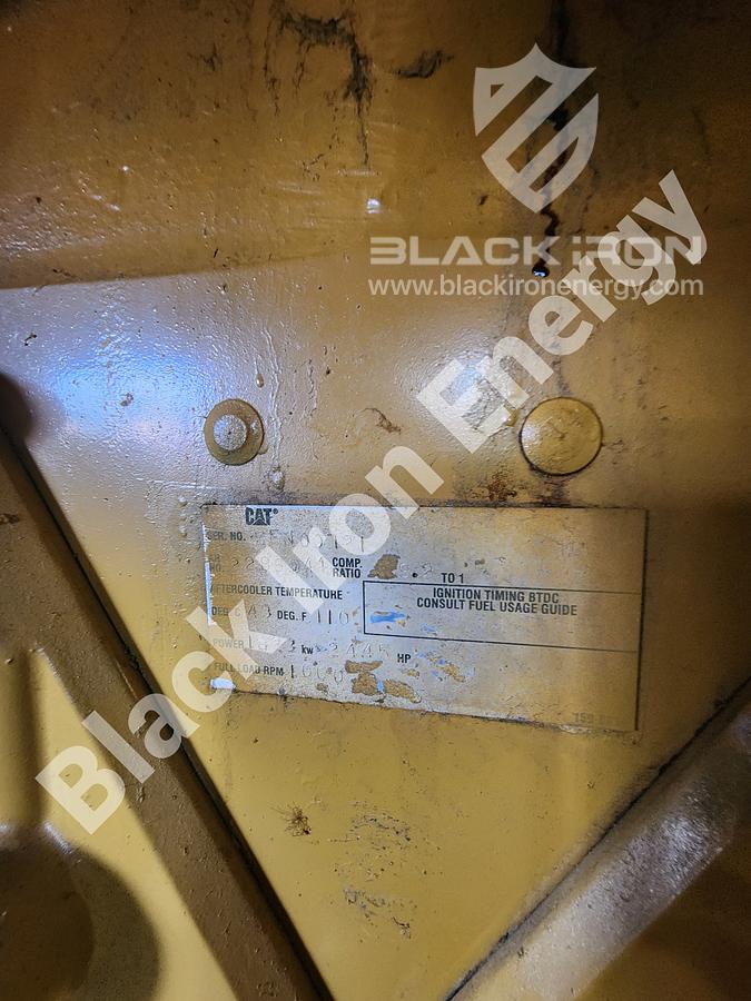 Used 2370 hp Caterpillar G3608-A3 natural gas engine c/w EJW/TAW Cooler, Air Intake, Silencer, & Hot Start (Tag K-2800)