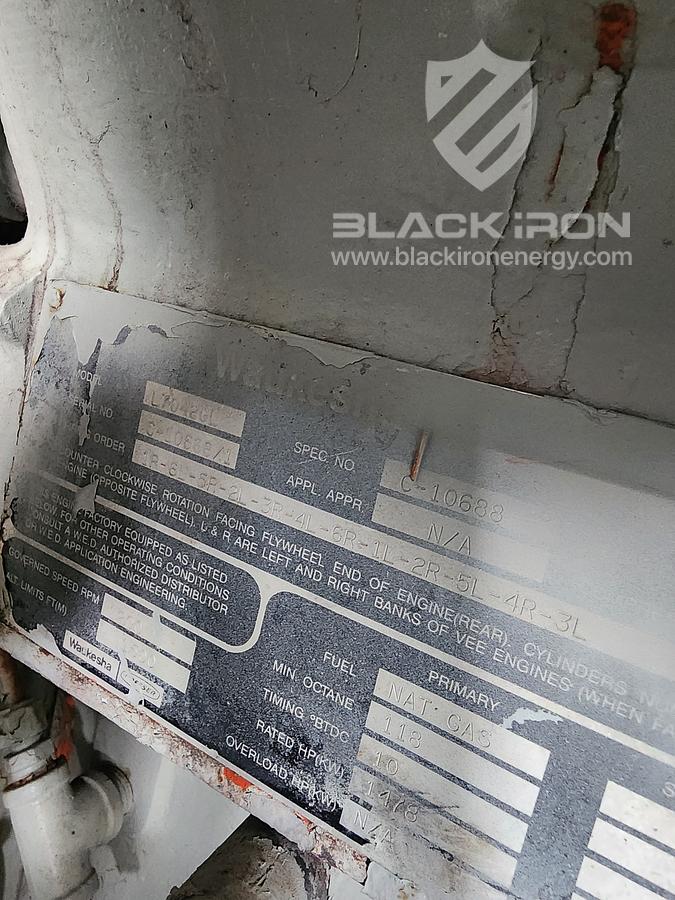 Used 1478 hp Waukesha L7042GL Ariel JGK/2 2-Stage Recip