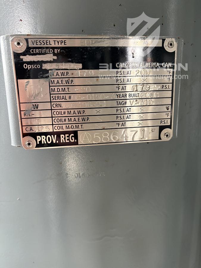Used 54" OD X 20' S/S x 1595 psig MAWP 3-Phase (Dressed 2 Phase) Sour Inlet Seperator