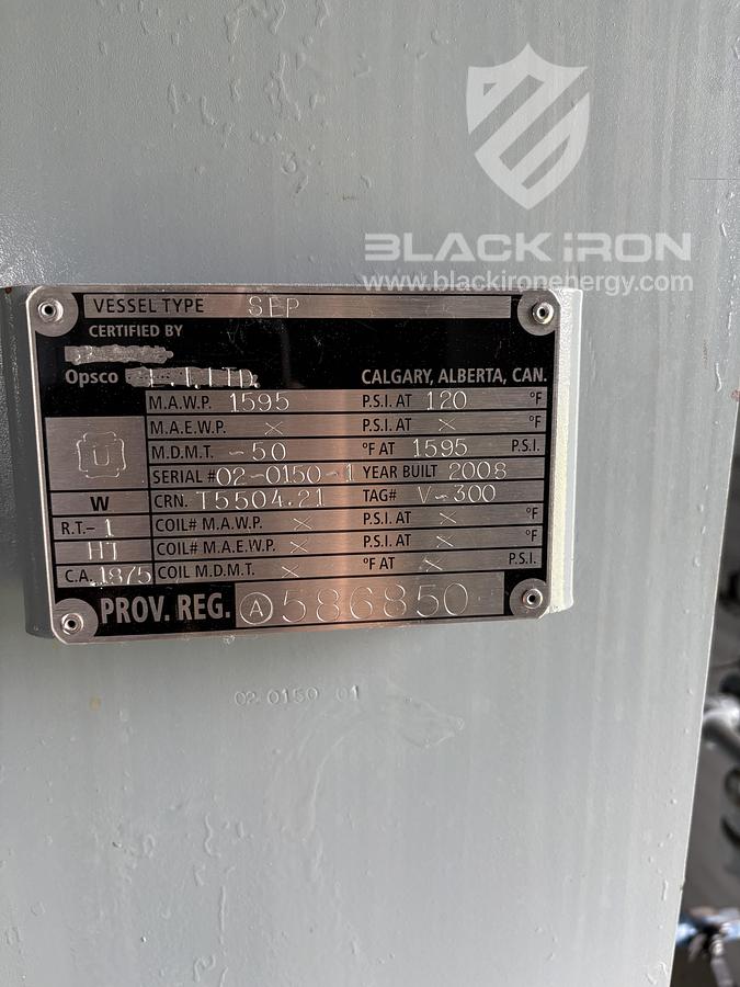 Used 54" OD X 20' S/S x 1595 psig MAWP 3-Phase (Dressed 2 Phase) Sour Inlet Seperator