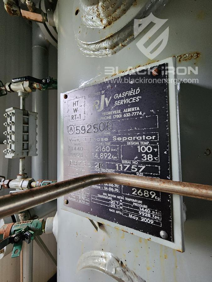 Used 30" x 10' Vertical Separator W/ 400BBL Tank and Coriolis Meter