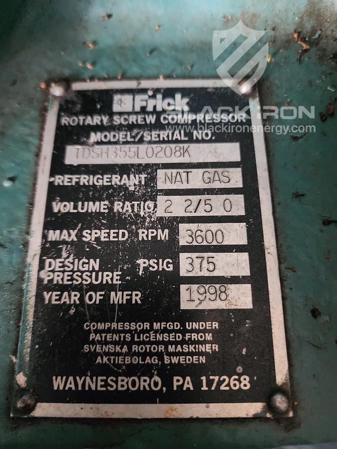 Used 600 hp Caterpillar 3412 Frick 355L Sour